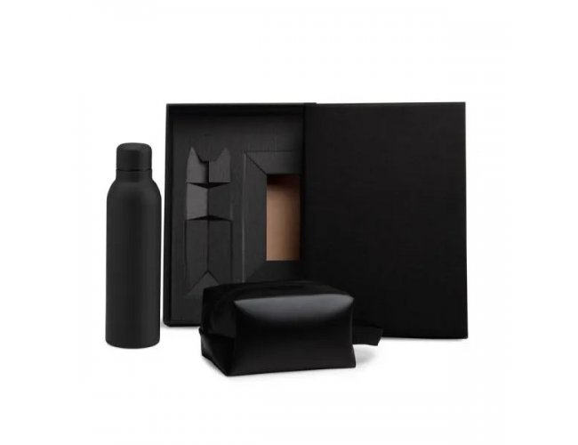 Kit Garrafa E Necessaire - Preto - 2 P�s