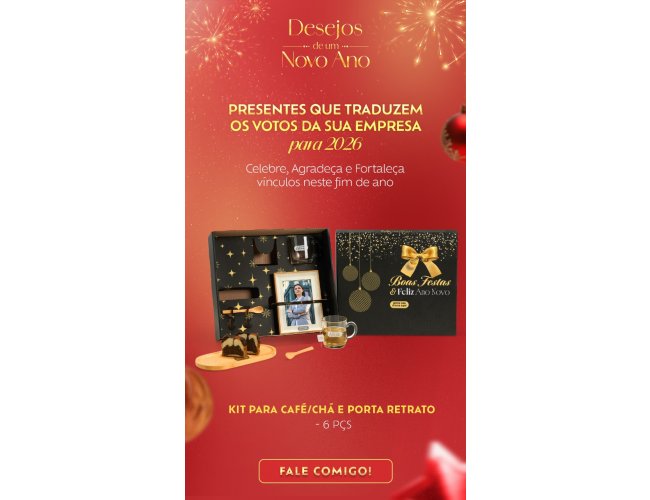 Kit para café ou chá e porta retrato - 6 peças